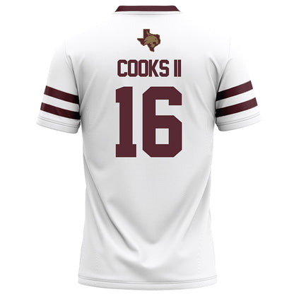 Texas State - NCAA Football : Terrence Cooks II - White Football Jersey-1