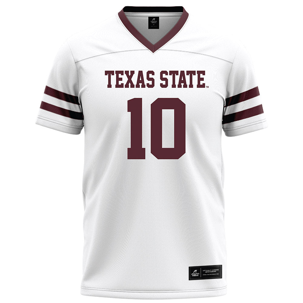 Texas State - NCAA Football : Shaker Reisig - White Football Jersey-0