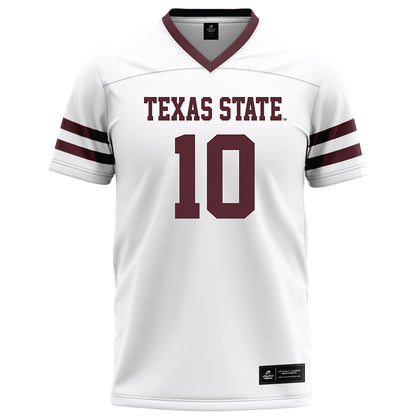 Texas State - NCAA Football : Shaker Reisig - White Football Jersey-0