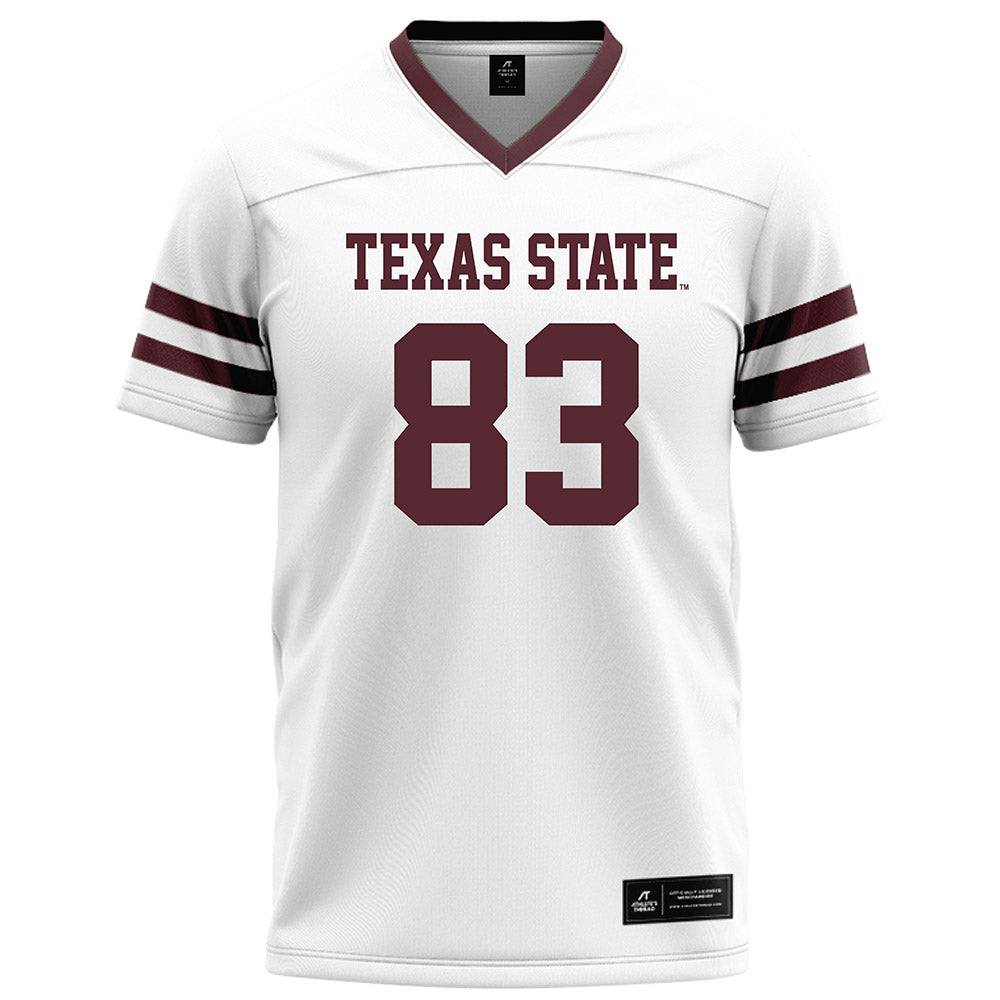 Texas State - NCAA Football : Jonah Jones - White Football Jersey-0