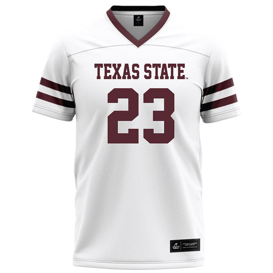 Texas State - NCAA Football : Willie Warren - White Football Jersey-0