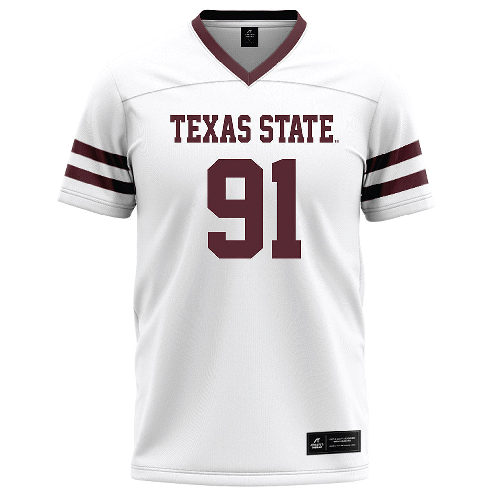 Texas State - NCAA Football : Jp Deeter - White Football Jersey-0