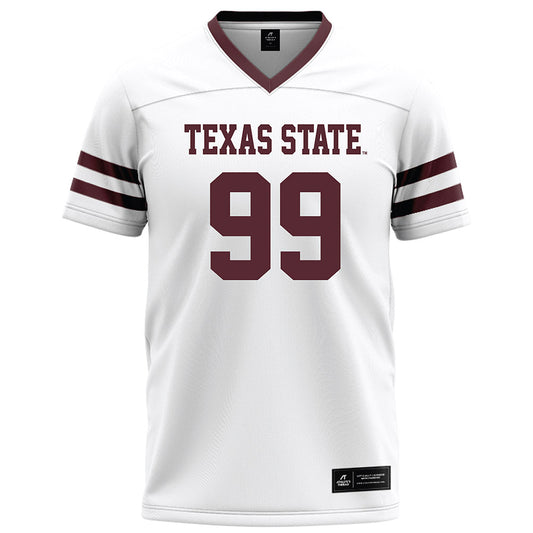 Texas State - NCAA Football : Jussiah Ali - White Football Jersey-0