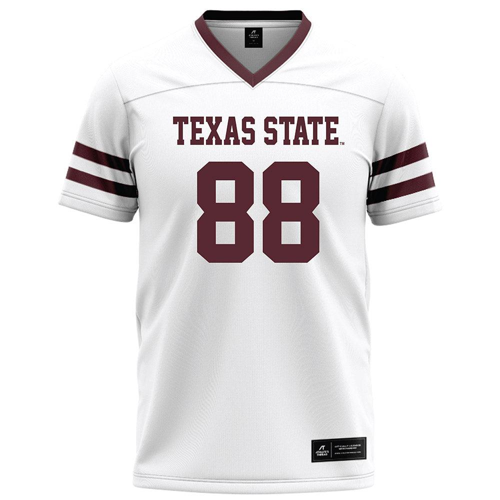 Texas State - NCAA Football : Jussiah Ali - White Football Jersey-0