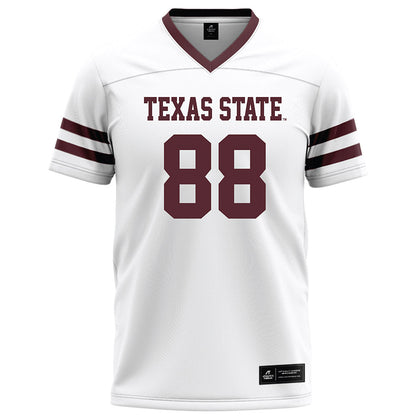 Texas State - NCAA Football : Jussiah Ali - White Football Jersey-0
