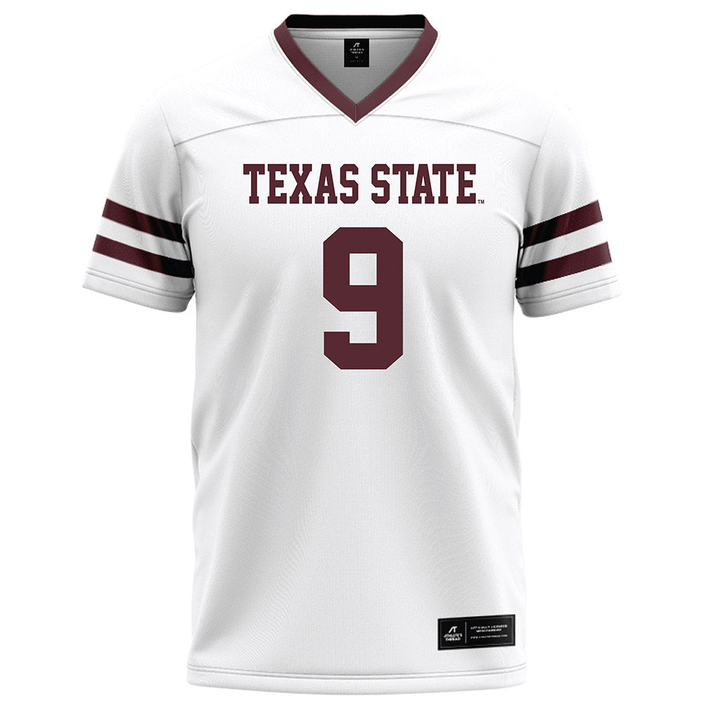 Texas State - NCAA Football : Jayden Bradley - White Football Jersey-0