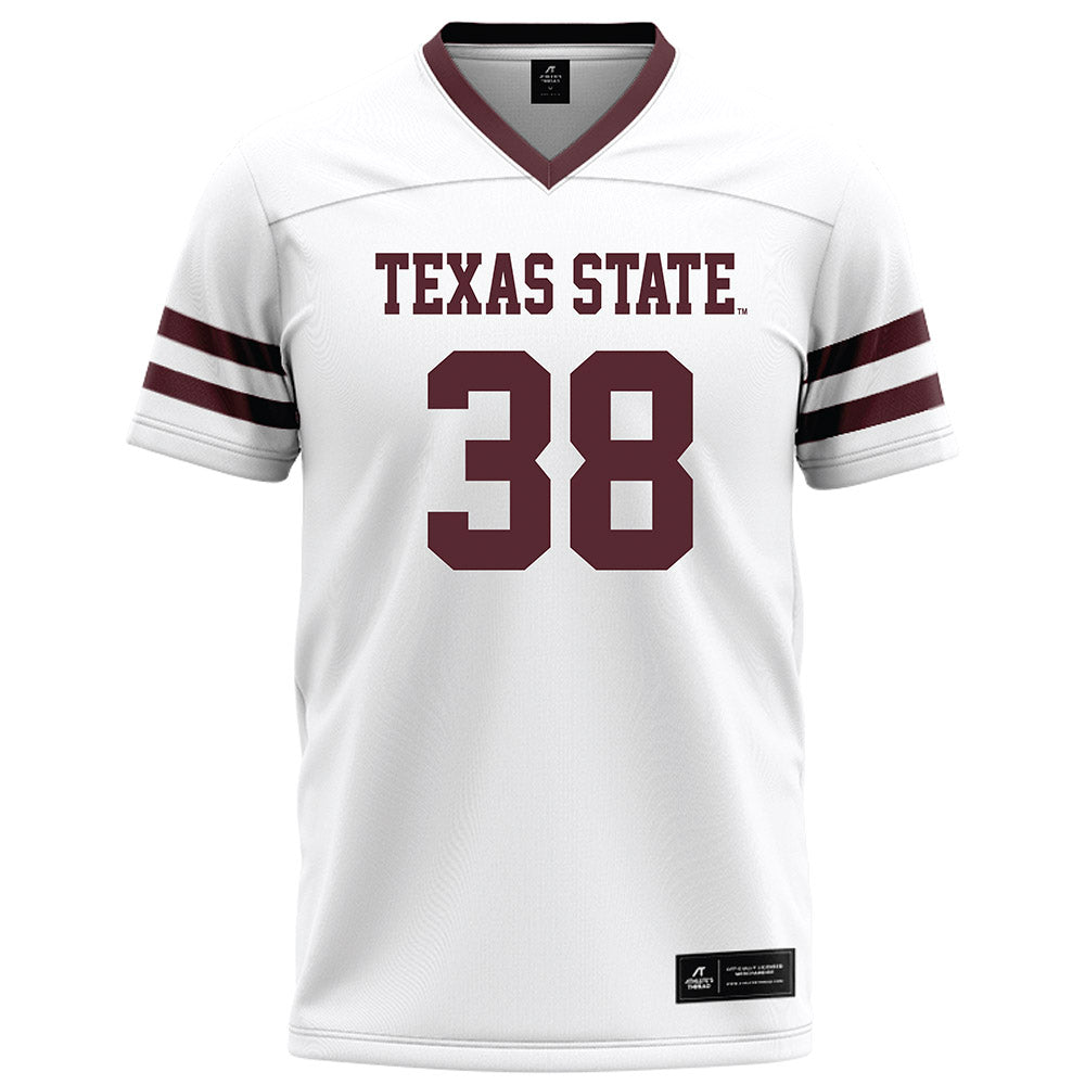 Texas State - NCAA Football : David Nunez - White Football Jersey-0