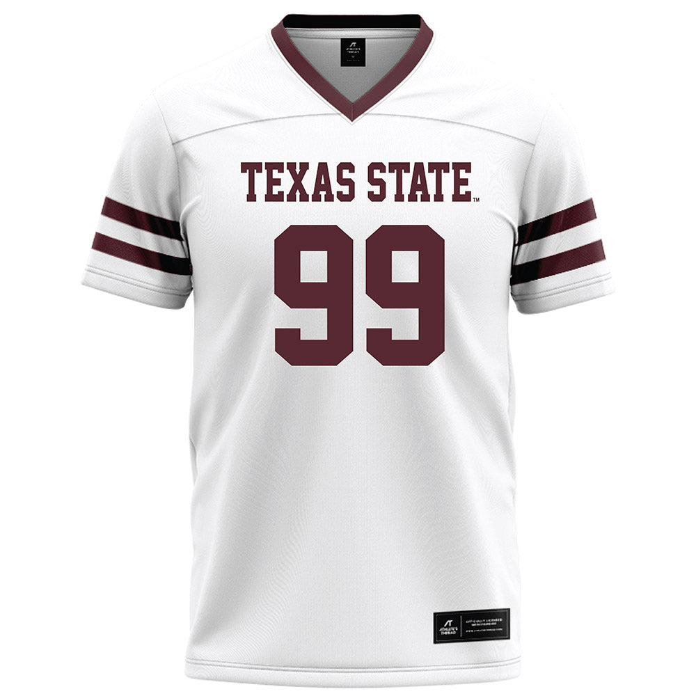 Texas State - NCAA Football : Kaleb James - White Football Jersey-0