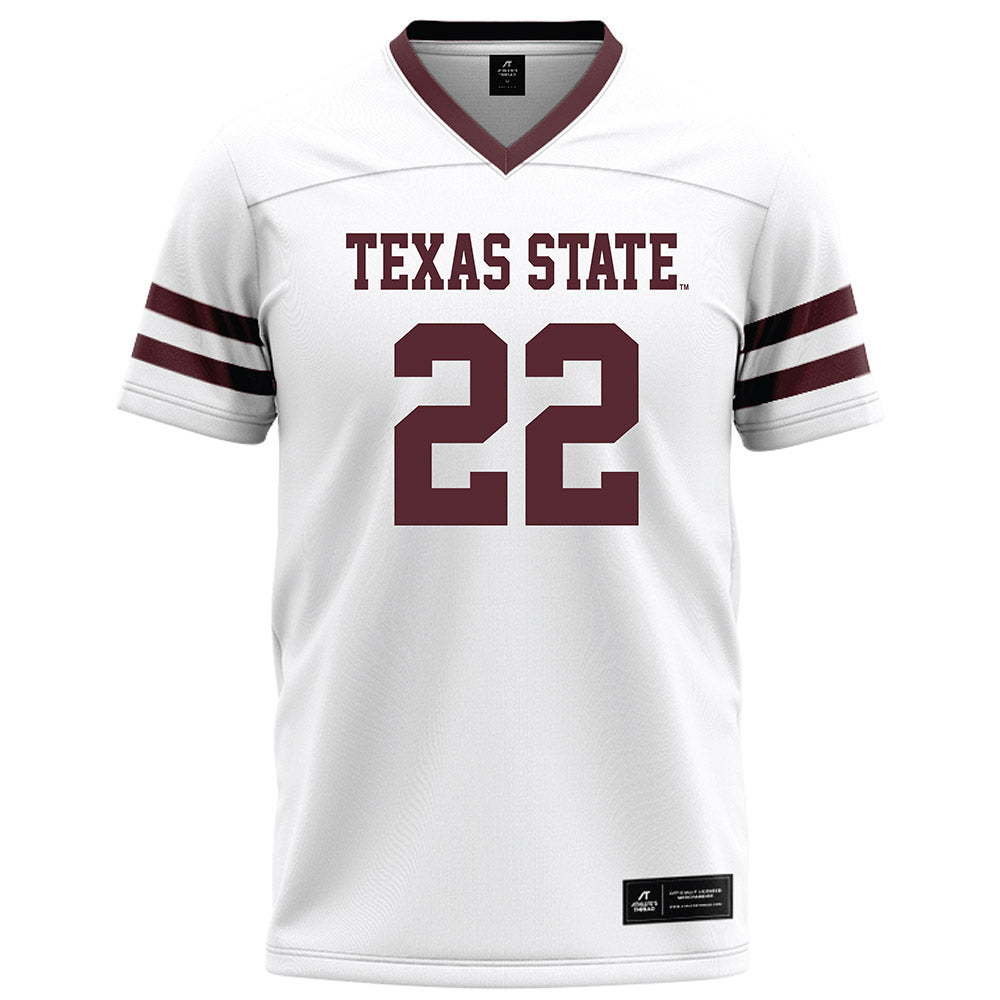 Texas State - NCAA Football : William Mitchell II - White Football Jersey-0