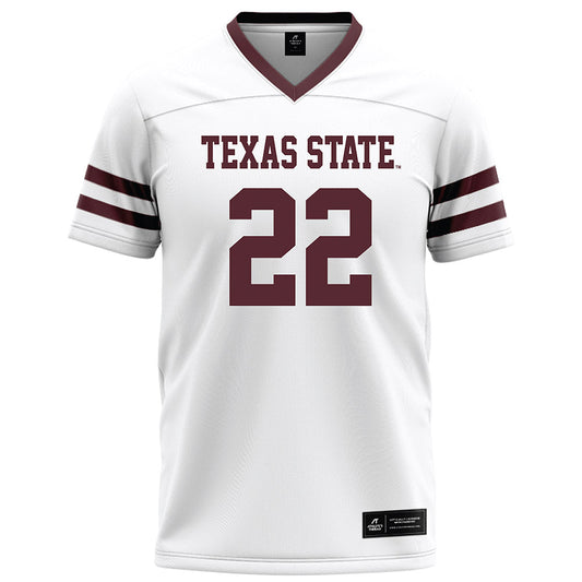 Texas State - NCAA Football : William Mitchell II - White Football Jersey-0