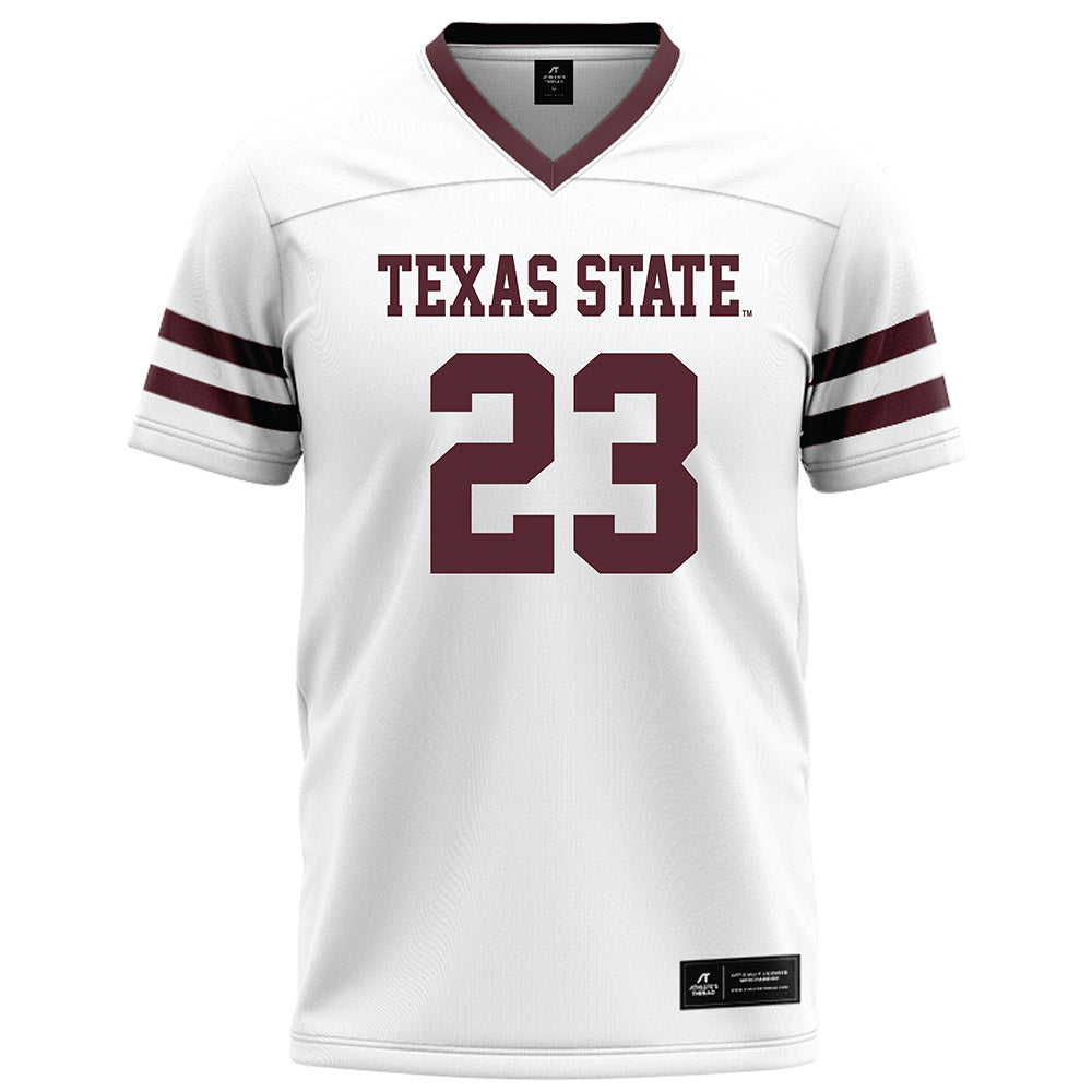 Texas State - NCAA Football : Darius Davis - White Football Jersey-0