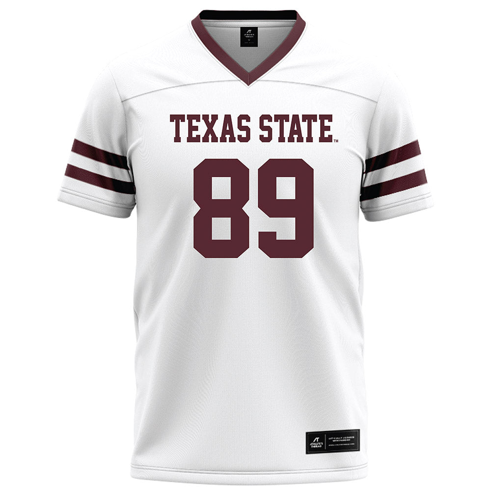 Texas State - NCAA Football : Jordan Williams - White Football Jersey-0