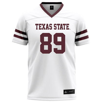 Texas State - NCAA Football : Jordan Williams - White Football Jersey-0