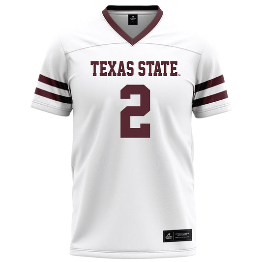 Texas State - NCAA Football : Kylen Evans - White Football Jersey-0