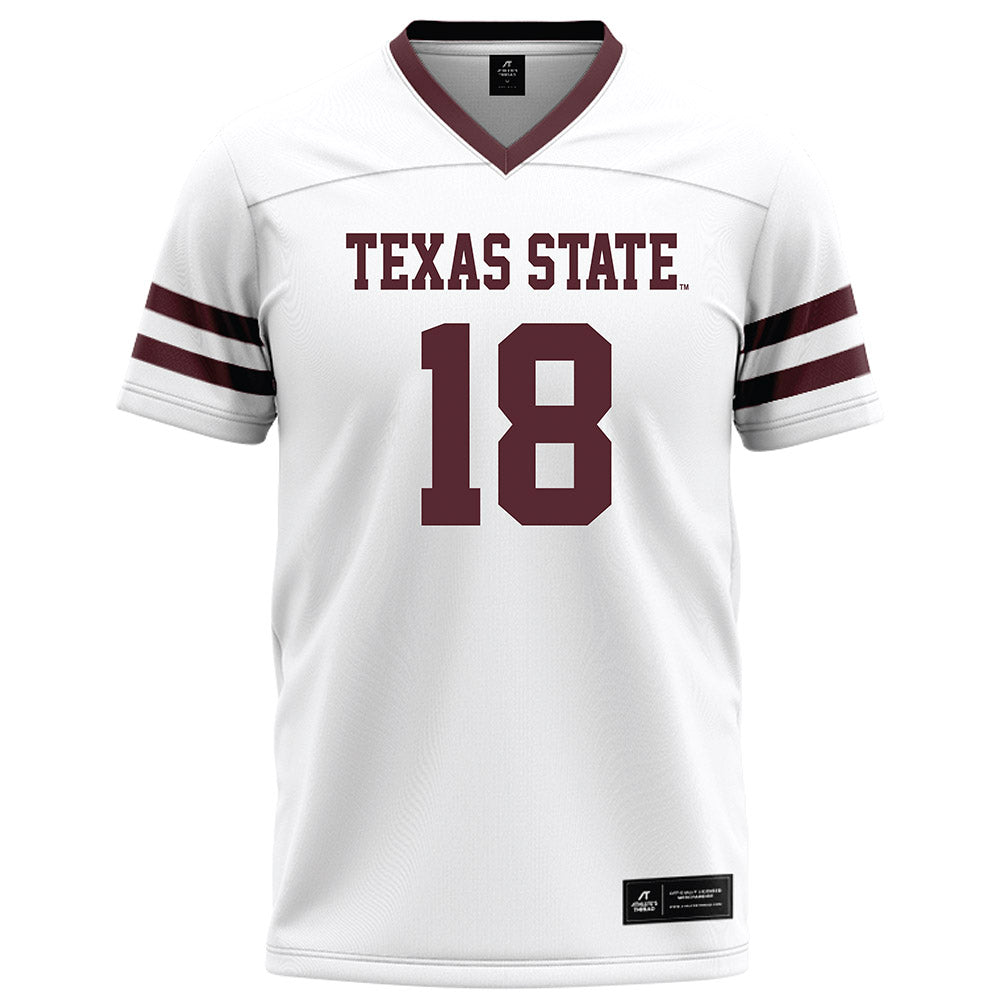 Texas State - NCAA Football : Ty Stamey - White Football Jersey-0