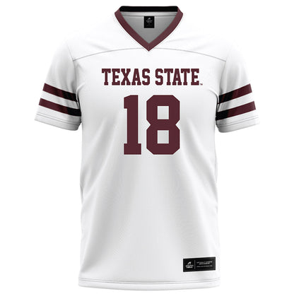 Texas State - NCAA Football : Ty Stamey - White Football Jersey-0