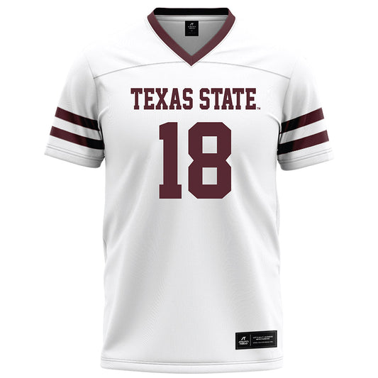 Texas State - NCAA Football : Ty Stamey - White Football Jersey-0