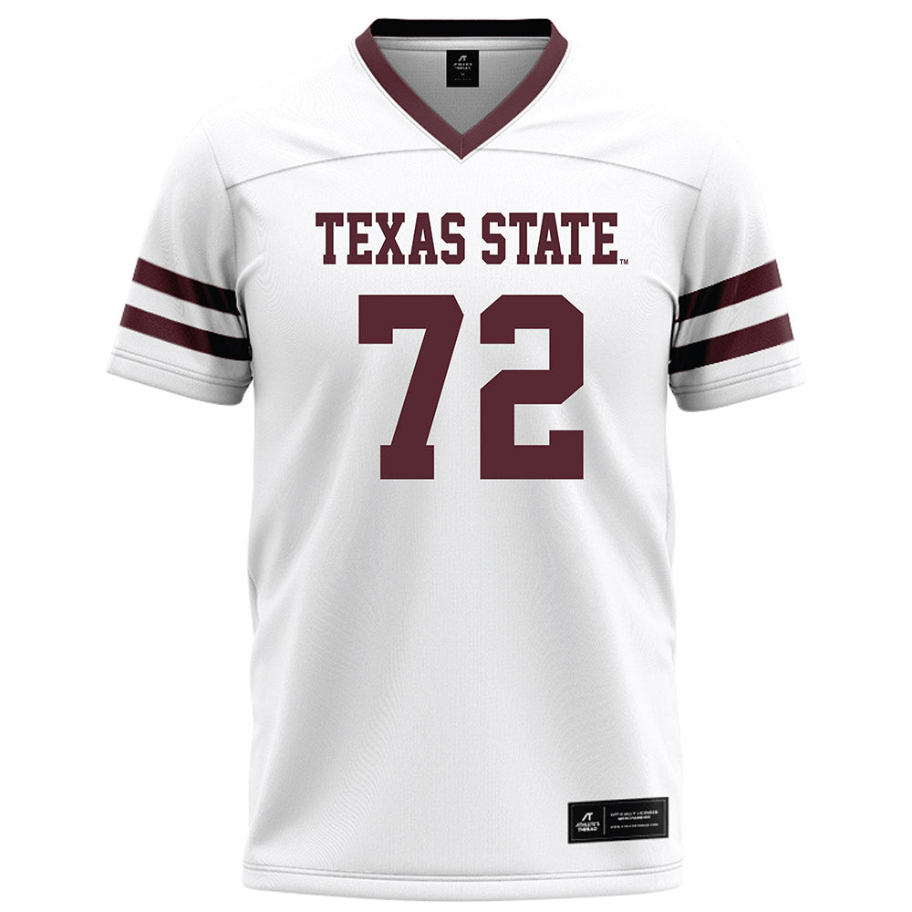 Texas State - NCAA Football : Kirk Gildon - White Football Jersey-0