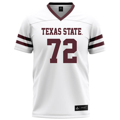 Texas State - NCAA Football : Kirk Gildon - White Football Jersey-0