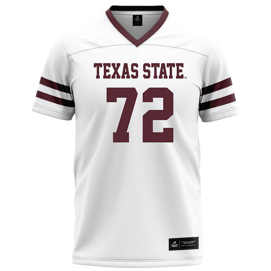 Texas State - NCAA Football : Kirk Gildon - White Football Jersey-0