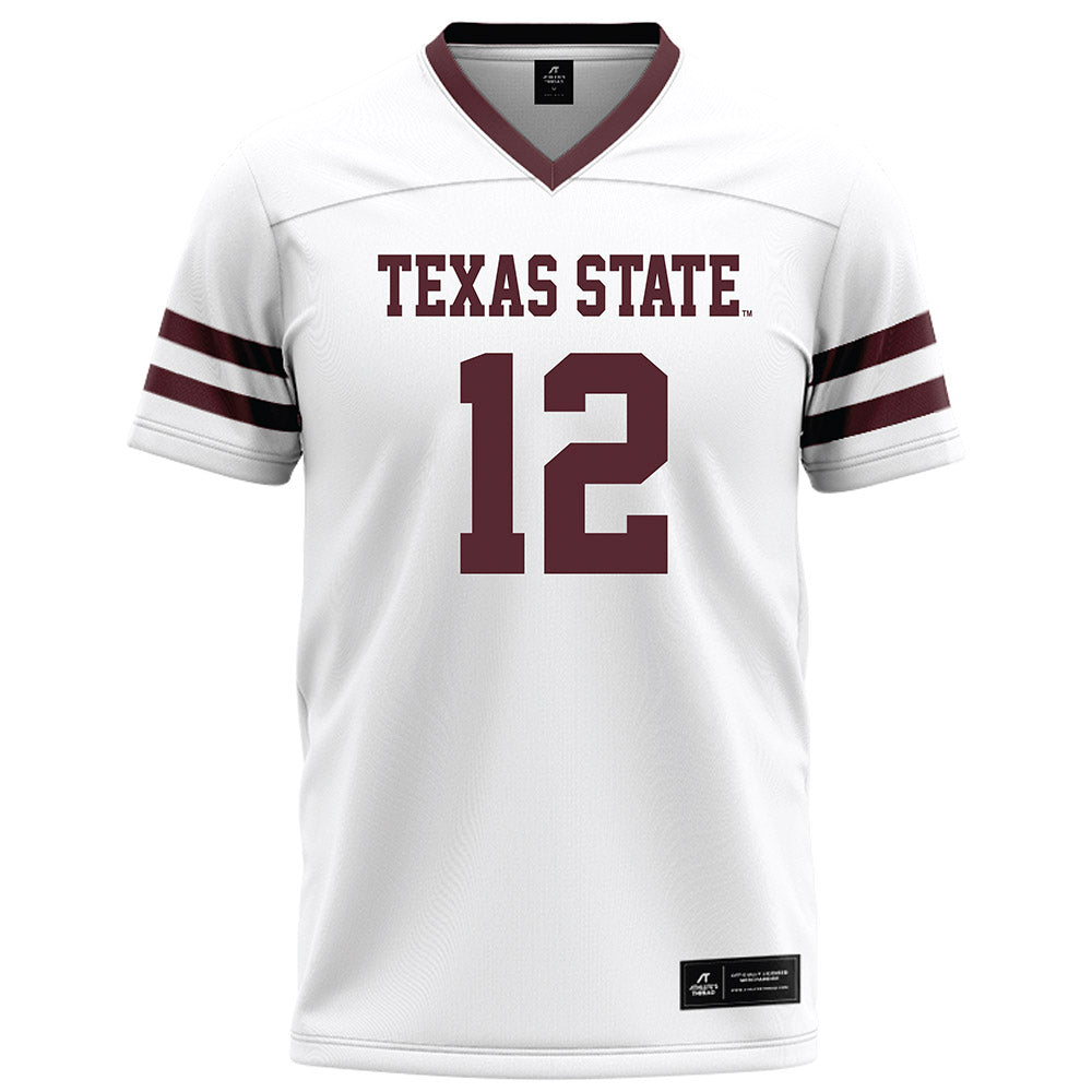 Texas State - NCAA Football : Lorenzo Johnson Jr - White Football Jersey-0
