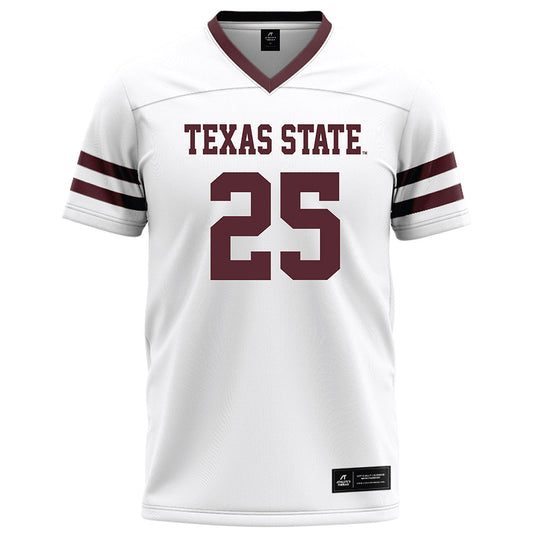 Texas State - NCAA Football : skylar lewis - White Football Jersey-0