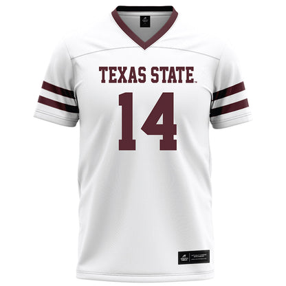 Texas State - NCAA Football : Jayden Bradley - White Football Jersey-0