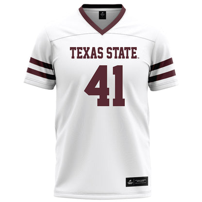 Texas State - NCAA Football : Dylan Cunanan - White Football Jersey-0