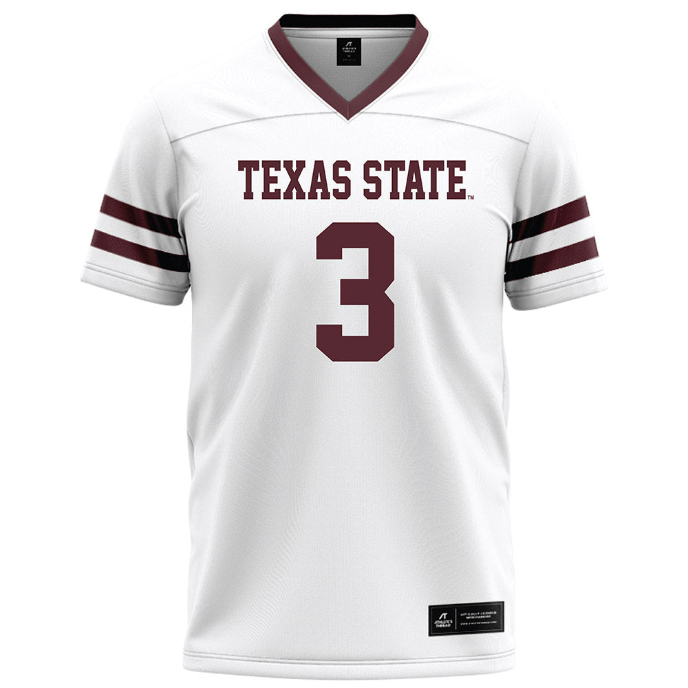 Texas State - NCAA Football : Zechariah Sample - White Football Jersey-0