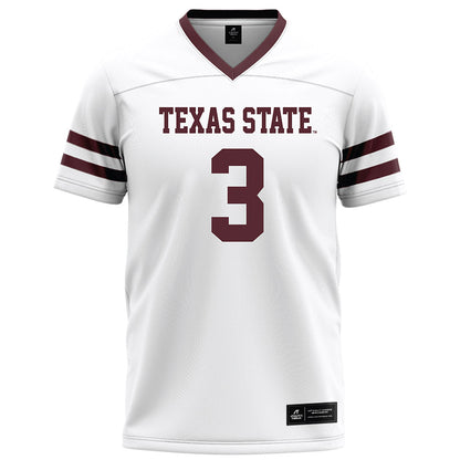 Texas State - NCAA Football : Zechariah Sample - White Football Jersey-0