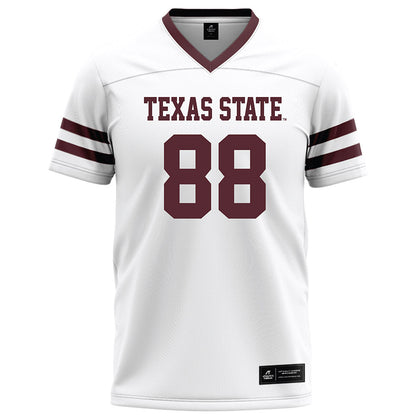 Texas State - NCAA Football : Jake Simpson - White Football Jersey-0