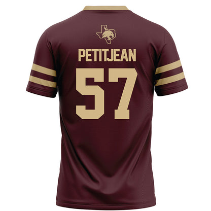 Texas State - NCAA Football : Lincoln Petitjean - Maroon Football Jersey-1