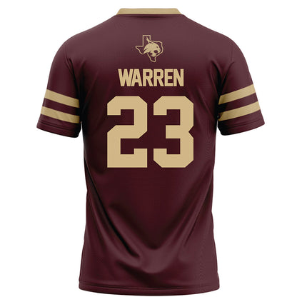Texas State - NCAA Football : Xavier Warren - Maroon Football Jersey-1