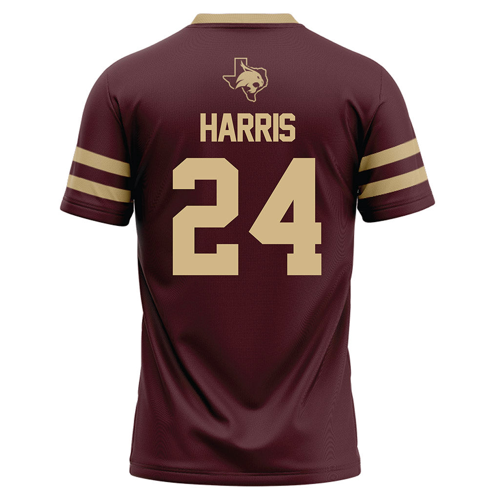 Texas State - NCAA Football : Juntavious Harris - Maroon Football Jersey-1