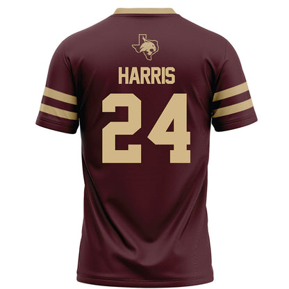Texas State - NCAA Football : Juntavious Harris - Maroon Football Jersey-1