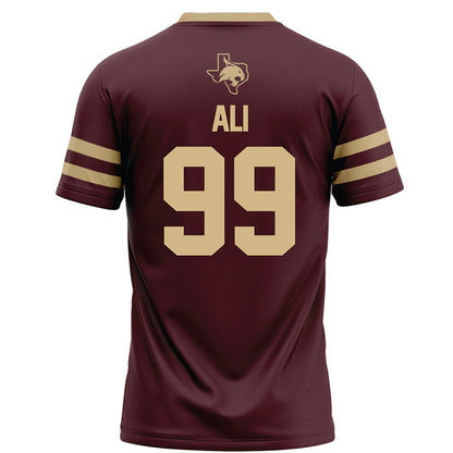 Texas State - NCAA Football : Jussiah Ali - Maroon Football Jersey-1