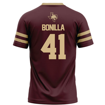 Texas State - NCAA Football : Jacob Bonilla - Maroon Football Jersey-1