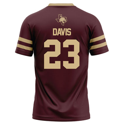 Texas State - NCAA Football : Darius Davis - Maroon Football Jersey-1