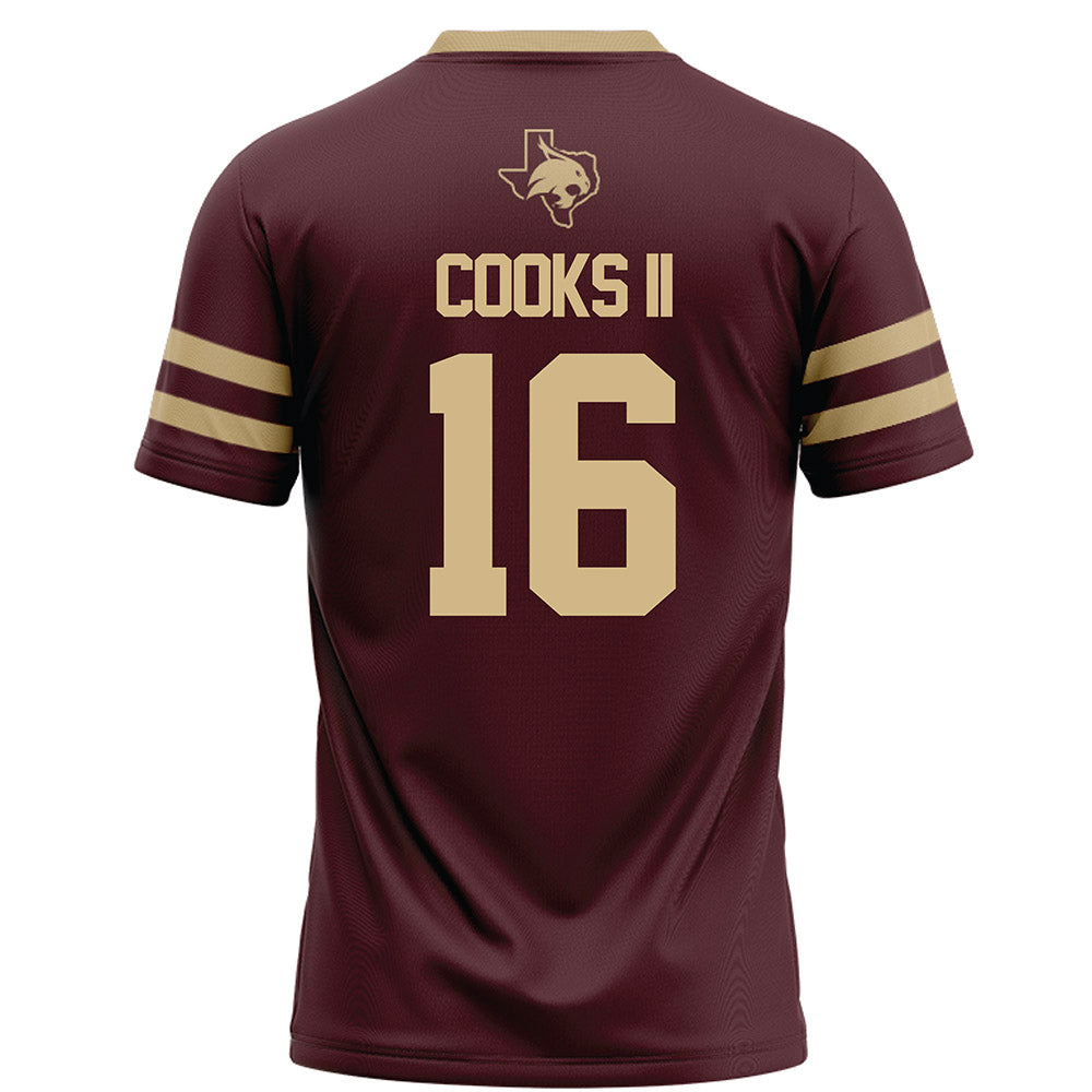 Texas State - NCAA Football : Terrence Cooks II - Maroon Football Jersey-1