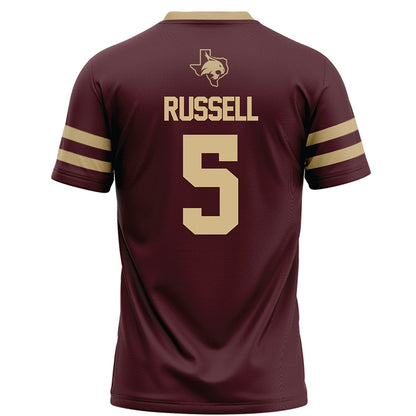 Texas State - NCAA Football : Donterry Russell - Maroon Football Jersey-1