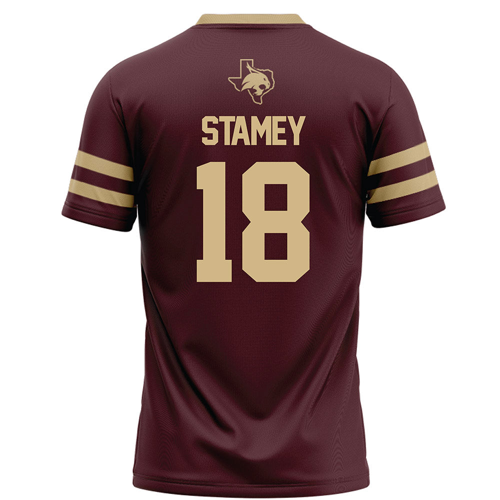 Texas State - NCAA Football : Ty Stamey - Maroon Football Jersey-1