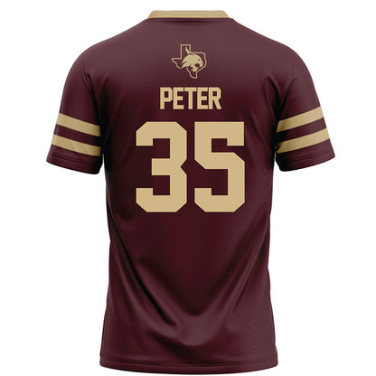 Texas State - NCAA Football : Emmanuel Peter - Maroon Football Jersey-1