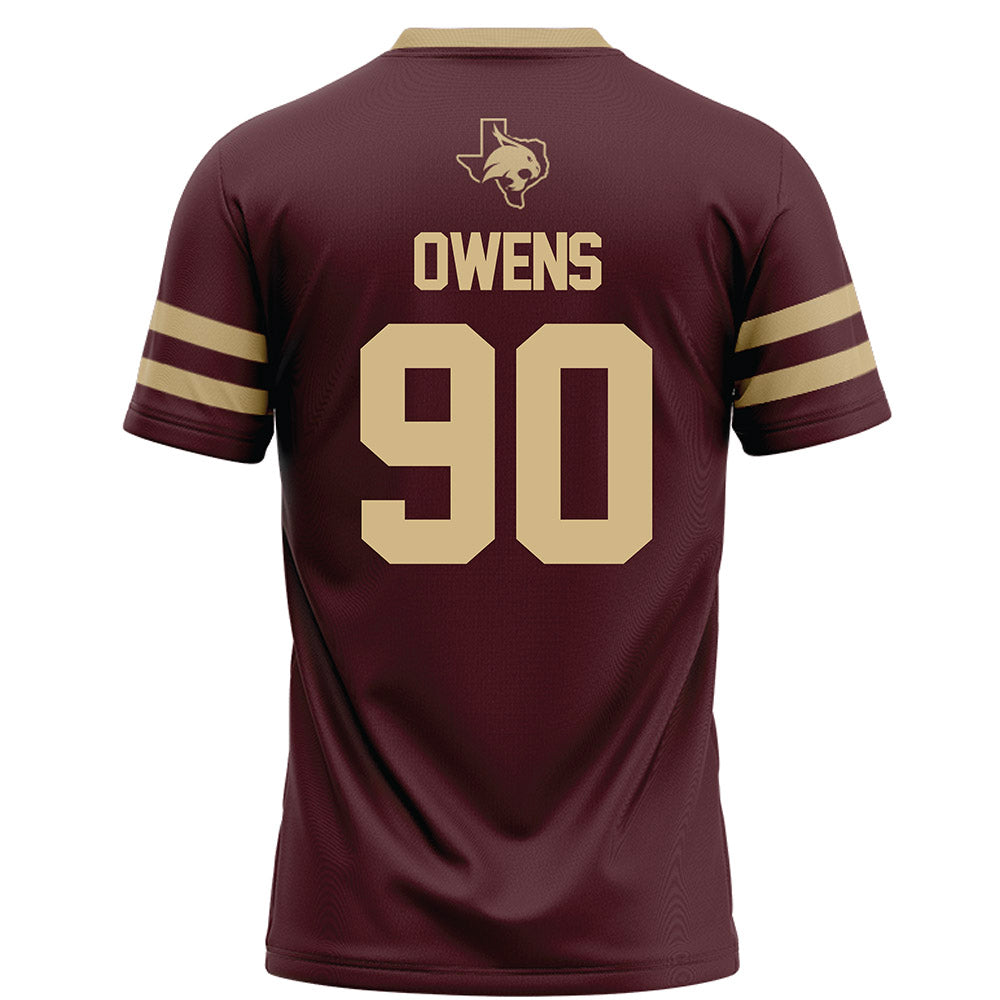 Texas State - NCAA Football : Chancellor Owens - Maroon Football Jersey-1