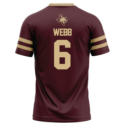 Texas State - NCAA Football : Easton Webb - Maroon Football Jersey-1