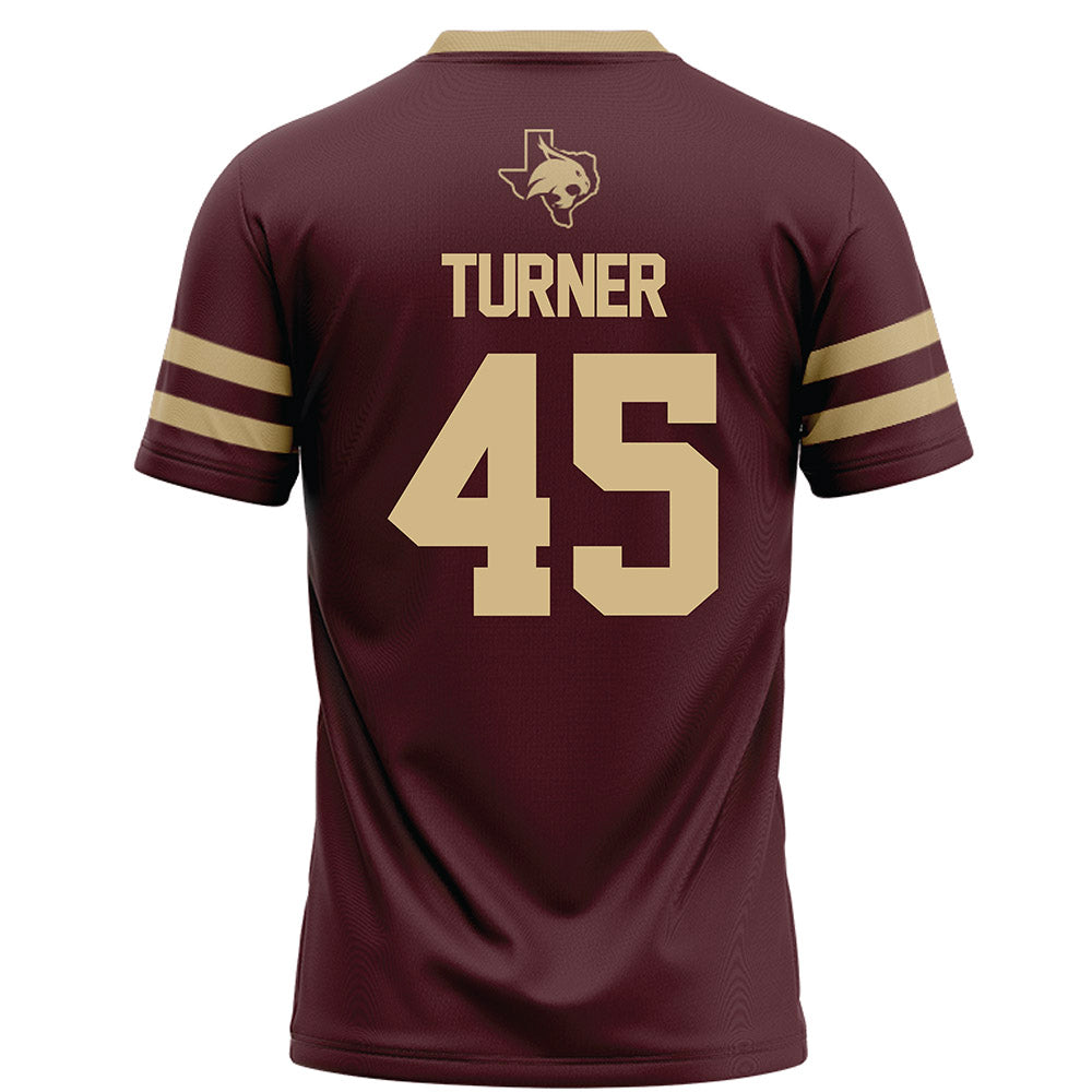 Texas State - NCAA Football : Austin Turner - Maroon Football Jersey-1