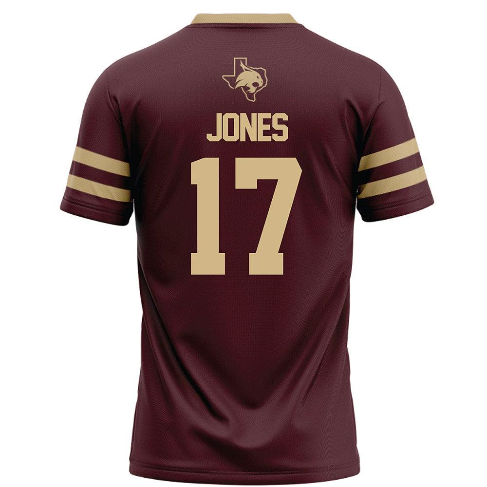 Texas State - NCAA Football : chris jones - Maroon Football Jersey-1