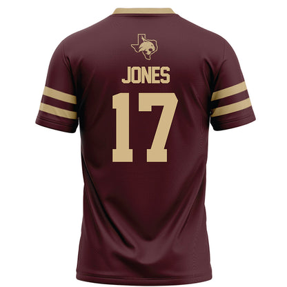 Texas State - NCAA Football : chris jones - Maroon Football Jersey-1