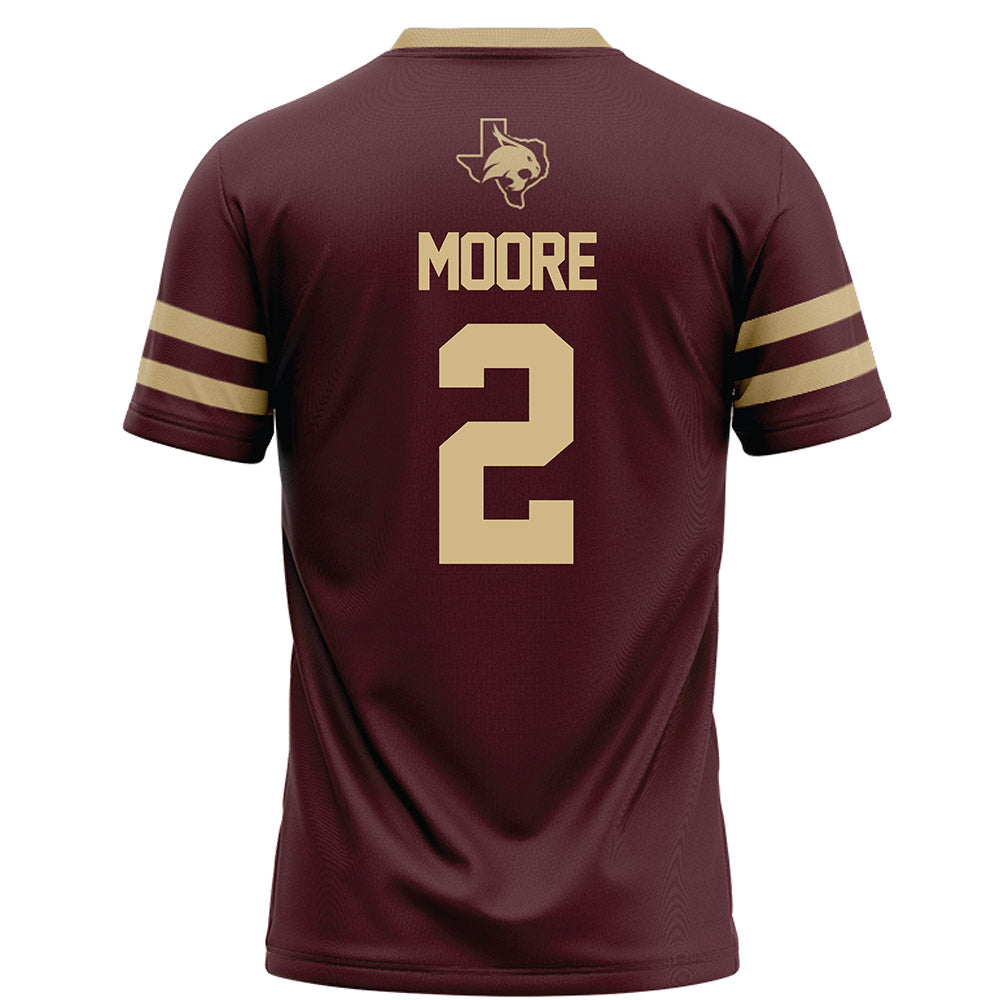 Texas State - NCAA Football : Trez Moore - Maroon Football Jersey-1