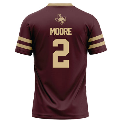 Texas State - NCAA Football : Trez Moore - Maroon Football Jersey-1