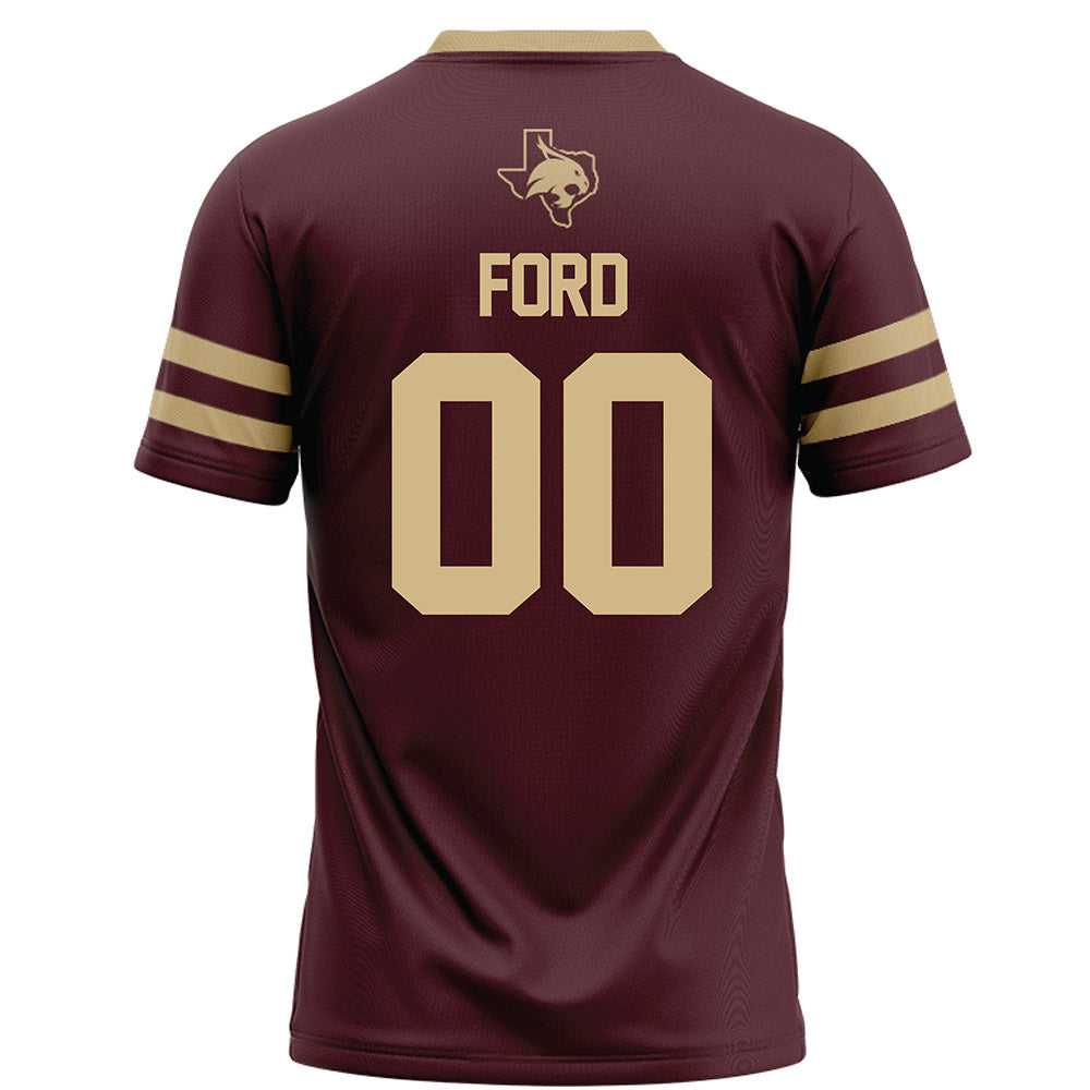 Texas State - NCAA Football : Noah Ford - Maroon Football Jersey-1